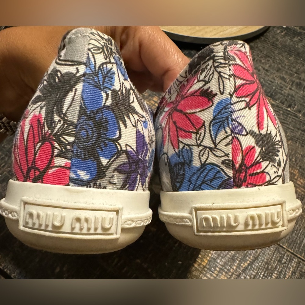 Miu Miu Multicolor Canvas Slip-On Flats, Size 36,… - image 7